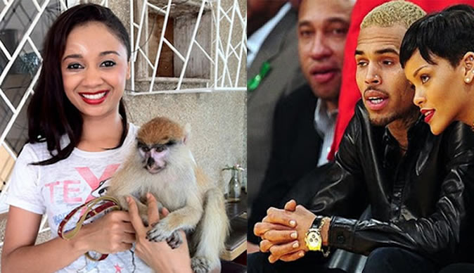Singer claims her pet monkey looks like Chris Brown
